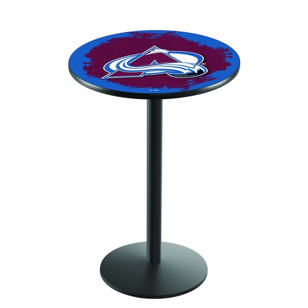 42" Blk Wrinkle Colorado Avalanche Pub Table